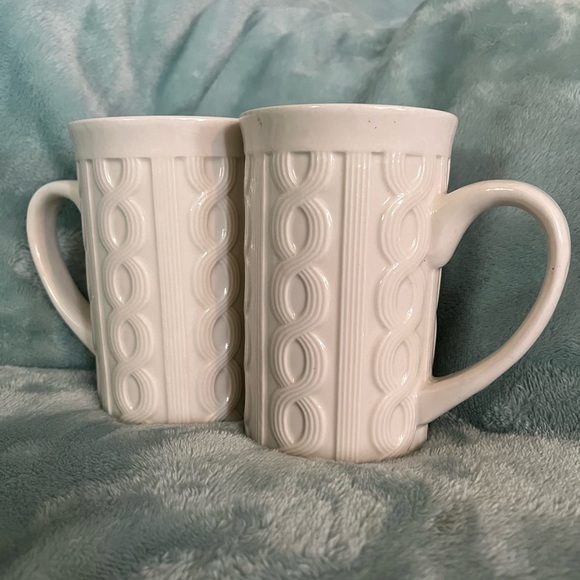 Coffee for two, they are 5"'s tall and look like a warm sweater to me, off white - Picture 1 of 3